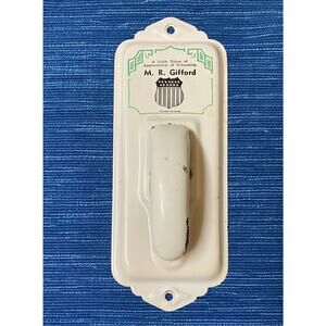 Vtg M.R. Gifford Marble Wall Towel Holder American Flag Shield Advertising Rare